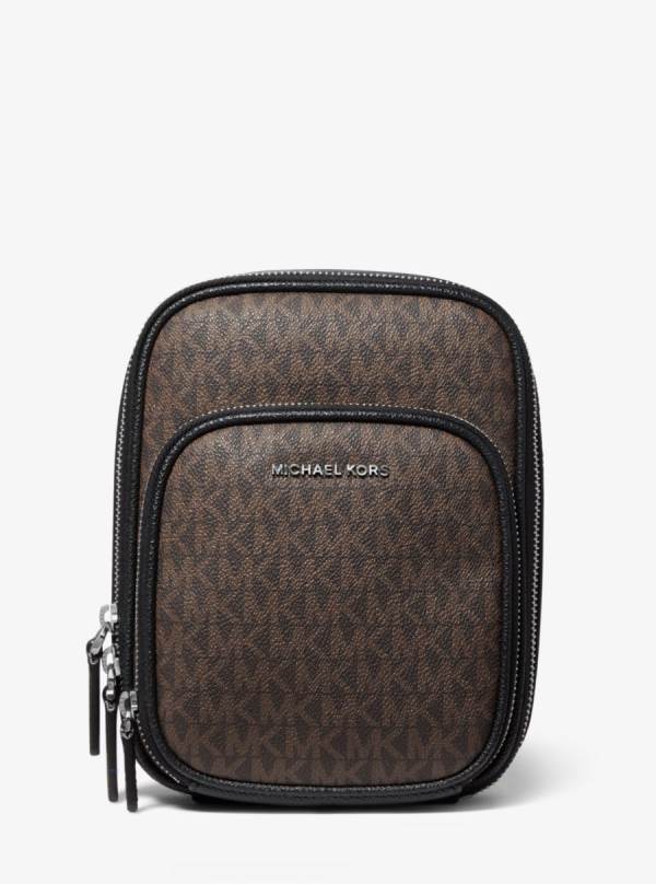 Panske Crossbody Kabelka Michael Kors Cooper Logo Travel Čierne Hnede - Tasky Michael Kors Vypredaj | QYNOZ-9735